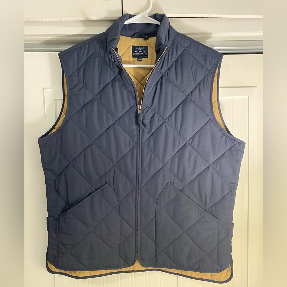 J. Crew Men's Navy Quilted Vest